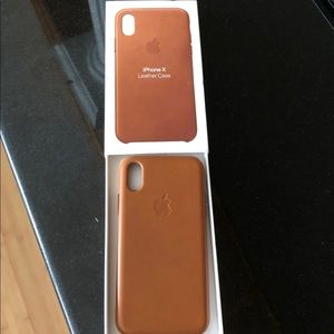 Apple iPhone X Leather Case Saddle Brown